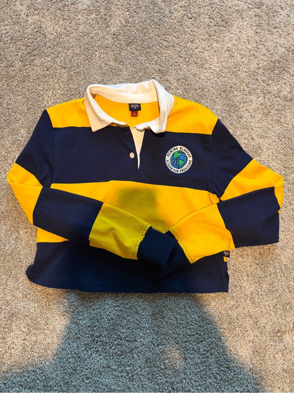 Rowing Blazers Striped Rugby Shirt - Navy, Yellow & White
